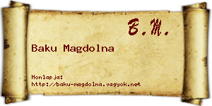 Baku Magdolna névjegykártya